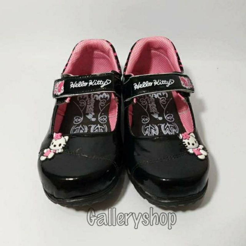 Sepatu Hello Kitty Anak anak Murah Keren Hitam Pink Sekolah cewek Murah size 27 28 29 30 31 32 33 34