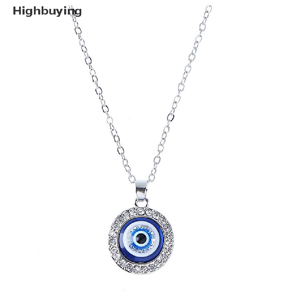 1 Pc Kalung Liontin Kristal Evil Eye Warna Emas Untuk Wanita Glory