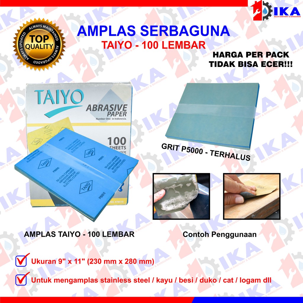 Amplas lembaran Taiyo hss Grit p5000 Terhalus harga 1 pack isi 100 lembar