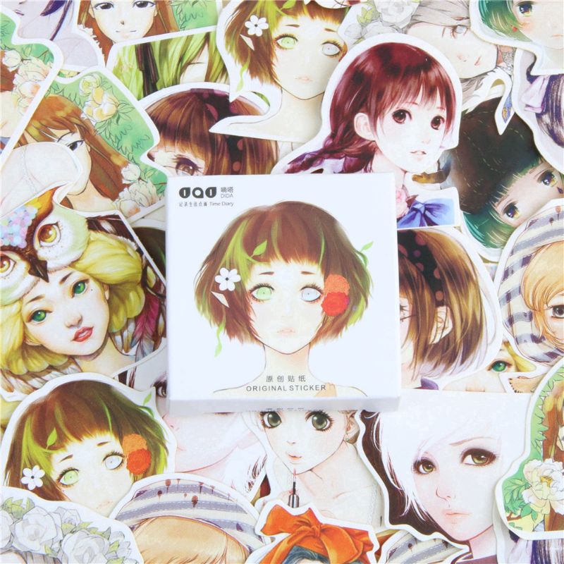 

AYURI - stiker motif girl cute untuk dekorasi buku jurnal diary scrapbook A0130SB