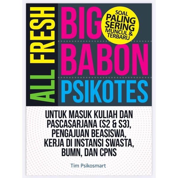 Buku Big Babon Psikotest | TPA Pascasarjana, CPNS, Psikitost