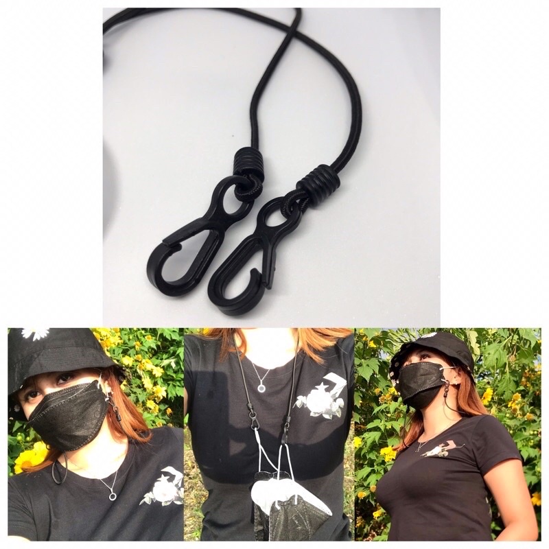 POLOS 006/STRAP MASKER BLACK CHAIN PRIA POLOS /TALI MASKER PRIA/STRAP MASKER POLOS/TALI MASKER POLOS