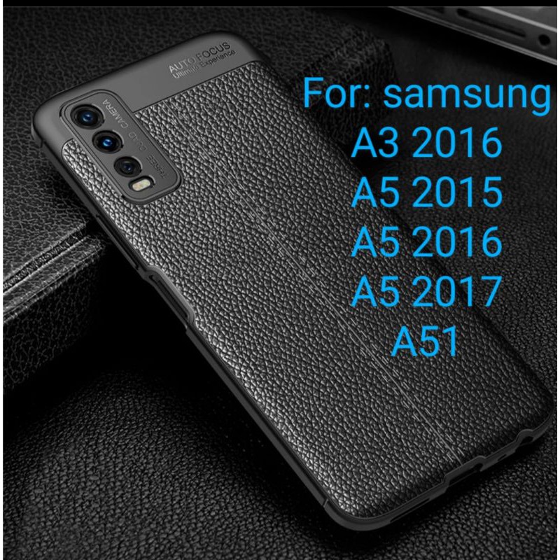 Samsung A3 2016 A5 2015 A5 2016 A5 2017 A51 Silicon Autofocus Leather Softcase Casing Cover TPU