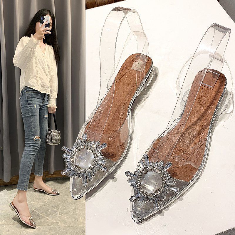 [COD Saja] 0129 Fashion Sepatu Heels Bohemian Transparan-3CM