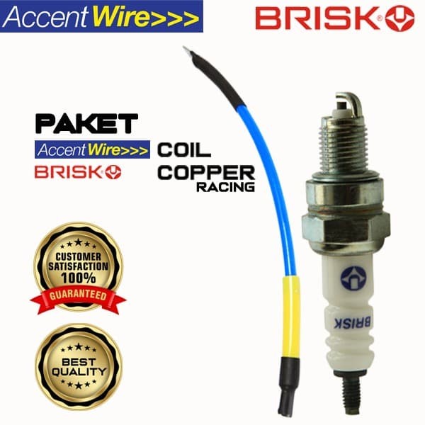 COD Paket BUSI BRISK COPPER RACING NAR14YC dengan ACCENT WIRE