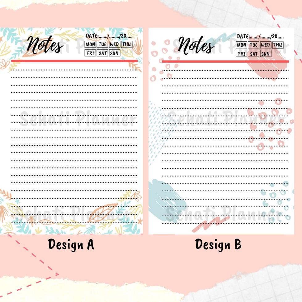 

ㅰ Loose Leaf Garis A5 & B5 with design / Kertas Binder / Sehati Planner ⇤