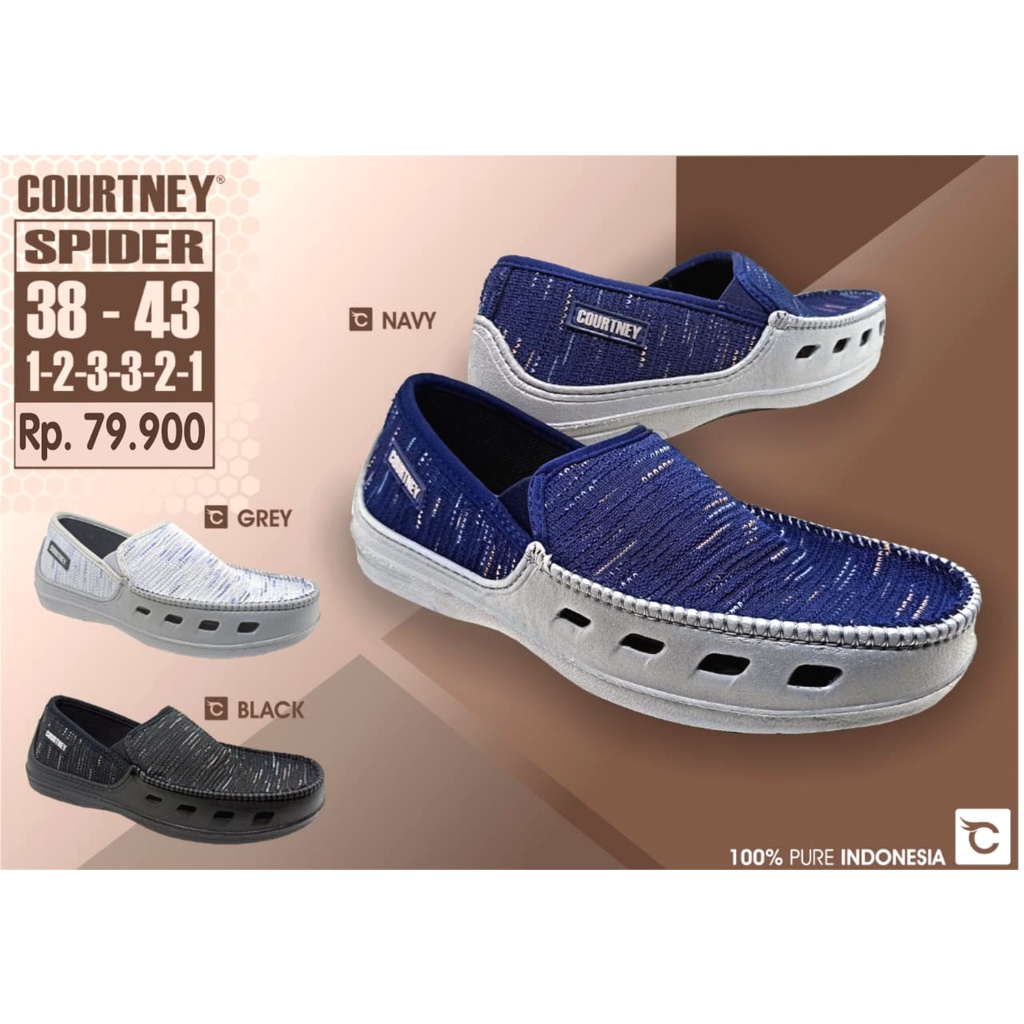 Courtney SPIDER - Sepatu Kasual / Fashion / Slip On Pria Original Ardiles