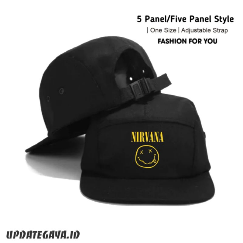 TOPI 5 PANEL NIRVANA | TOPI FIVE PANEL SNAPBACK | TOPI PRIA | TOPI DISTRO