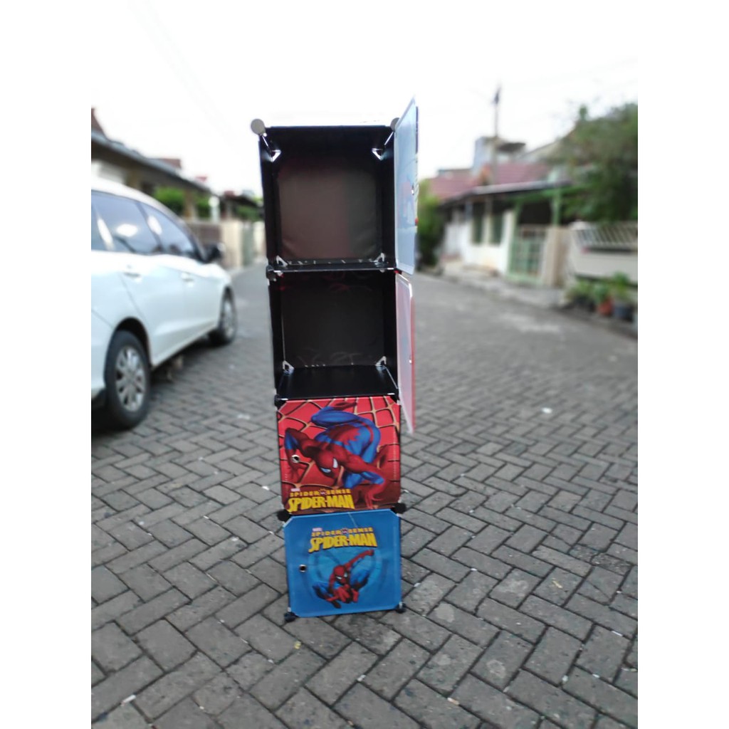 SHENAR  LEMARI PLASTIK KARAKTER DORAEMON 4 SUSUN/ LEMARI PLASTIK 1X4