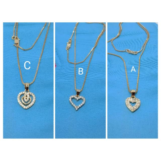 AL39 Kalung xuping wanita lapis emas UK 45 cm