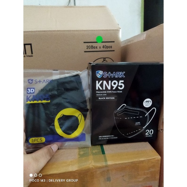 MASKER KN95 STARK BLACK / MASK HITAM