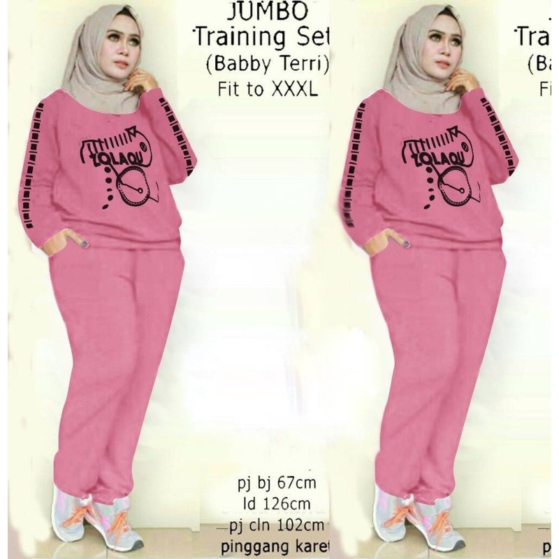 ZR Jombo training set / Stelan Jogger wanita Jumbo / Stelan Big Size