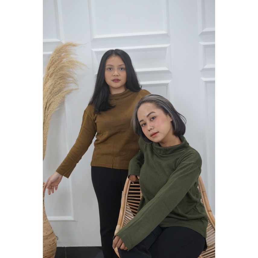 KALILA - TURTLENECK KNIT Atasan Rajut Halus Wanita Dewasa | Atasan Rajut Cewek