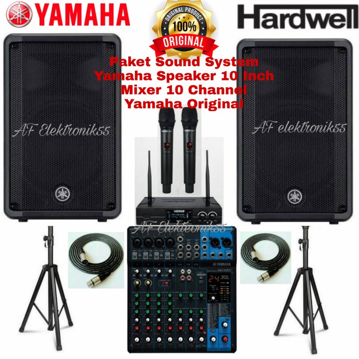 Paket Sound System Yamaha Speaker DBR 10 Mixer Yamaha Original