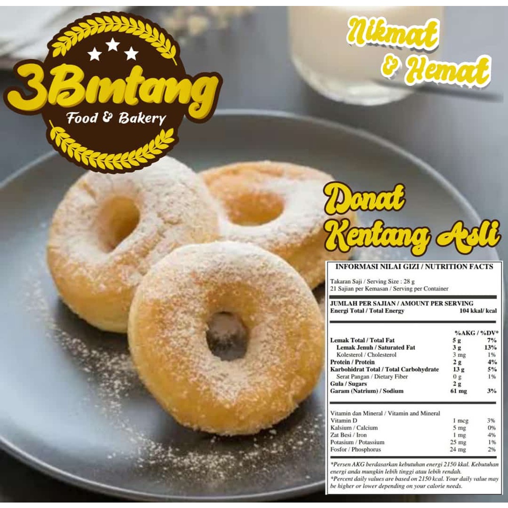 Jual Aneka Donat 3 Bintang Isi 21 Donat Kentang Donat Ubi Ungu Halal Indonesia Shopee Indonesia