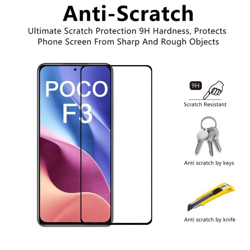 TEMPERGLASS XIAOMI POCO F3 FULL COVER 3D SCREEN PROTECTOR TEMPERED GLASS