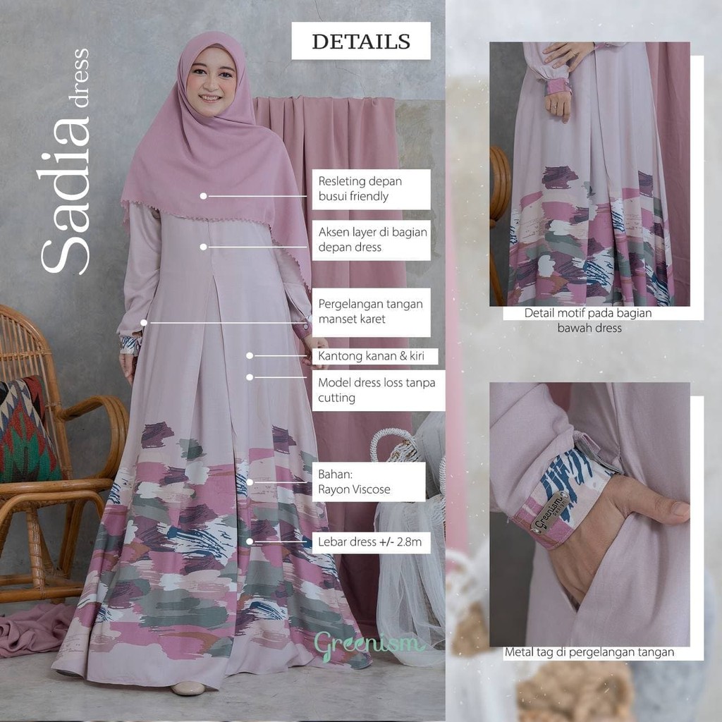 Greenism Gamis Sadia Quality Premium Syari'i Dress