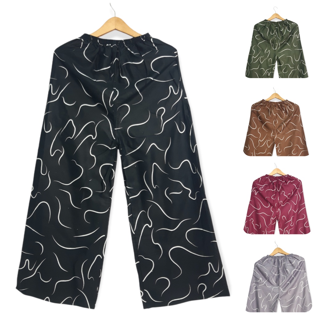 Celana Tidur Panjang Wanita Katun Rayon Motif Tie Dye