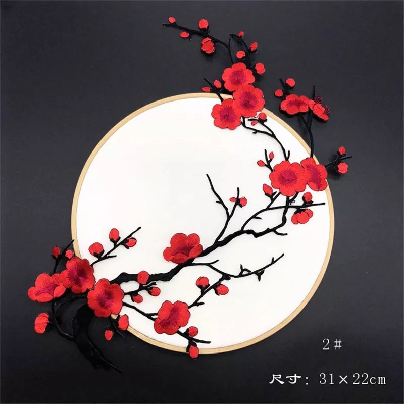 Bordir Bunga Sakura, Flower Applique Clothing Embroidery Iron On Patch