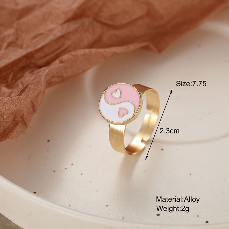 Cincin Jantung Tai Chi,Untuk Aksesoris Perhiasan,Fashion Wanita