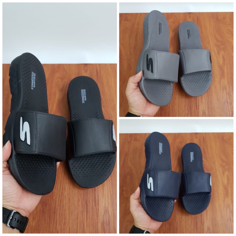 Skechers Sandal Goga Max / sendal skechers / sendal pria / skechers pria / sendal slip/ sendal slide