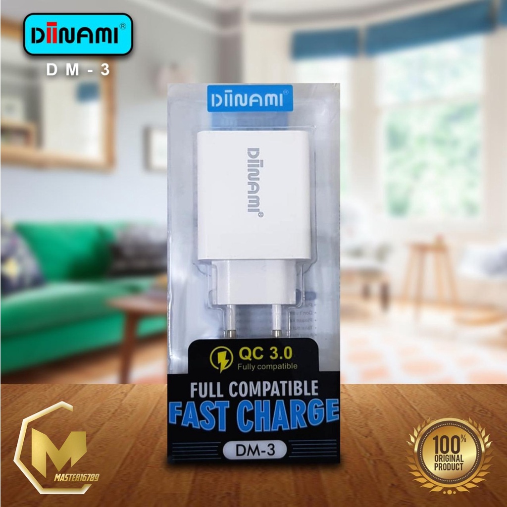 BM101 ADAPTOR BATOK CHARGER DIINAMI DM-3 3USB PORTS QUALCOM android &amp; iPhone garansi 1tahun MA1835