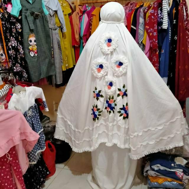 Mukena Dewasa Bunga Timbul + Tas