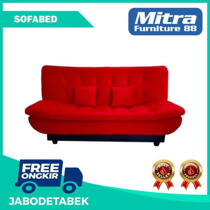 Free Ongkir Promo Sofa Bed Minimalis / Sofabed Minimalis - Merah - Merah Sungwashop