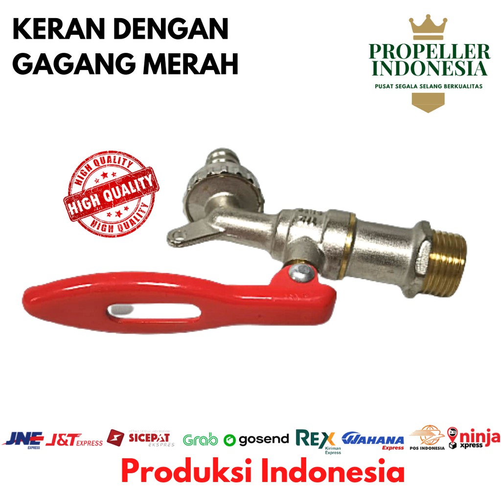 Keran Air Kuningan Kran Air Drat Fleksibel Tembok 1/2Inch Bisa Dikunci