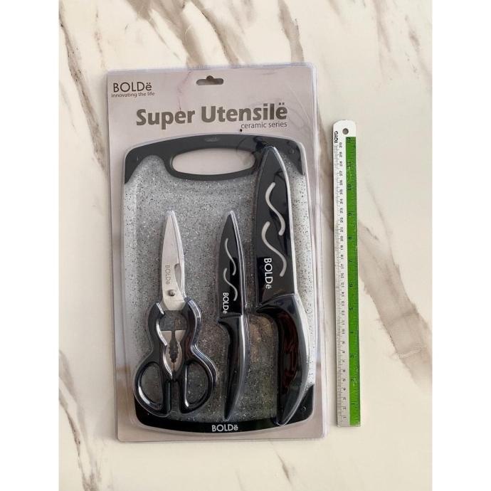 

Bolde Cutting Board 4 In 1 (2 Pisau Keramik Dan Gunting)