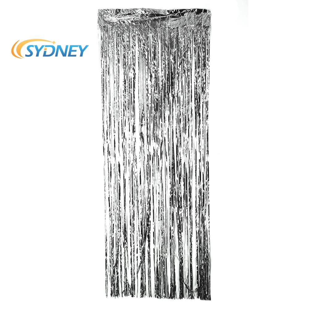 In Stock 2m Metallic Foil Fringe Curtain Wedding Backdrop In Stock 2m Metallic Foil Fringe Curtain Wedding Backdrop