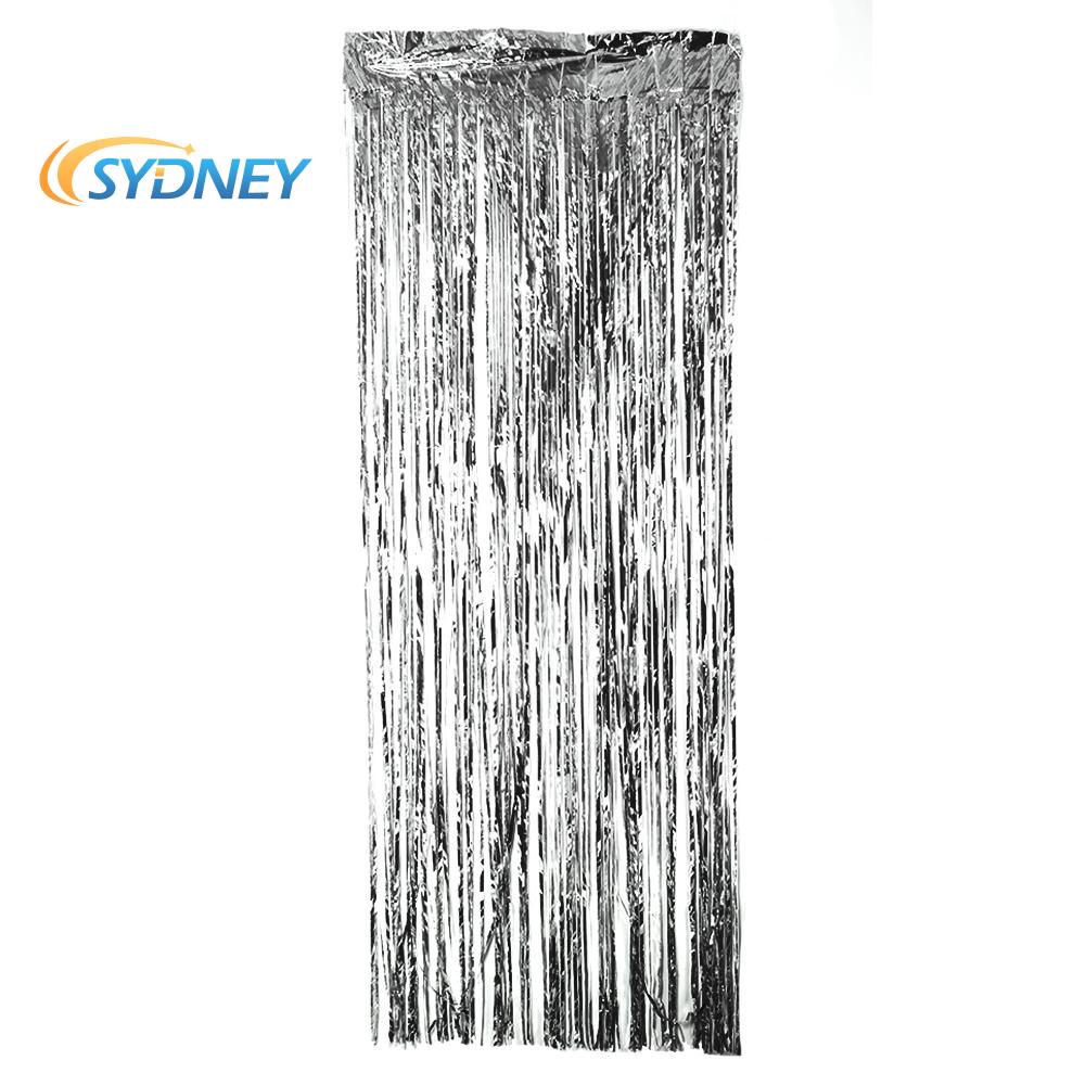 In Stock 2m Metallic Foil Fringe Curtain Wedding Backdrop