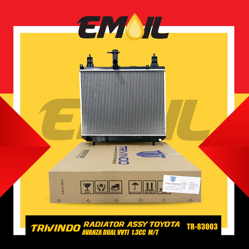 Radiator Assy Avanza dual vvti 1.3cc manual TR-83003 merk Trivindo