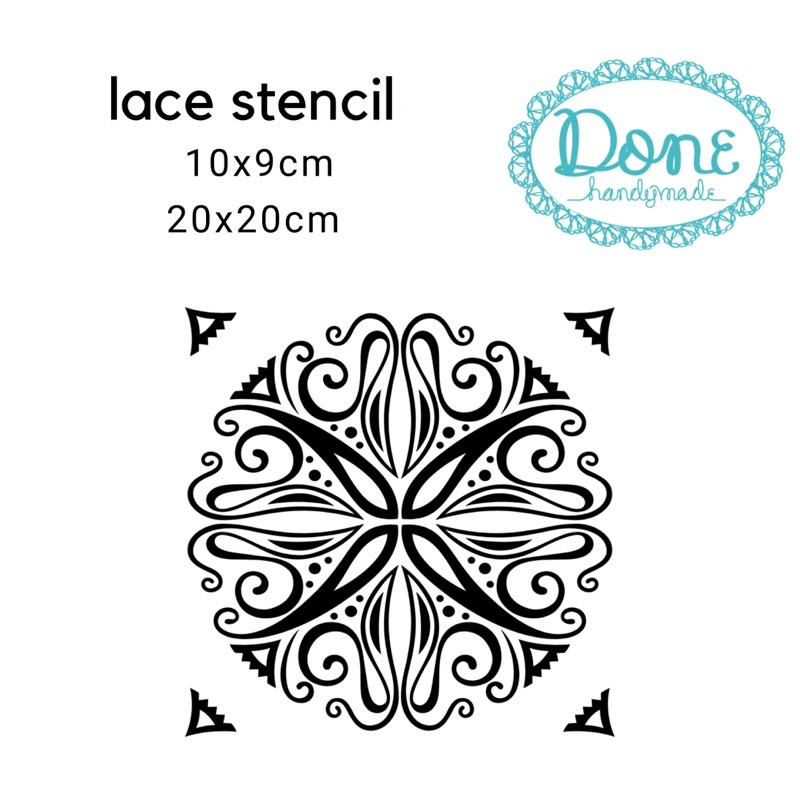 Stencil mandala pola texture sheet pola kerajinan tangan decoupage handmade dekorasi masker clay donehandymade done handymade jual bahan kerajinan tangan