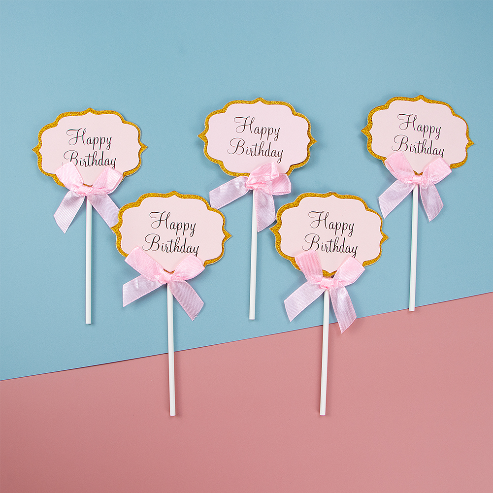 (Tk) 5pcs / Set Hiasan Puncak Kue Ulang Tahun Desain Huruf Warna Warni