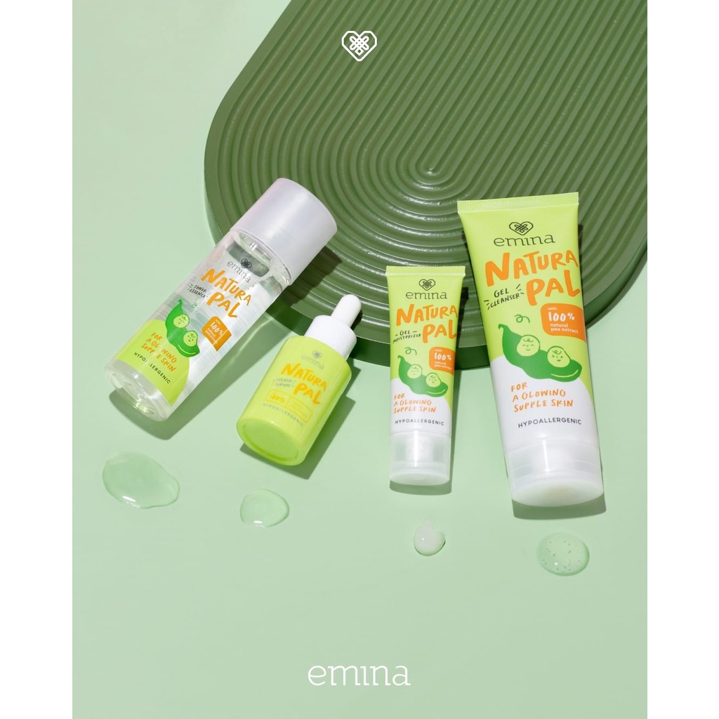 READY Emina Natural Pal Series Splash Serum | Toner Essence | Gel Cleanser | Gel Moisturizer