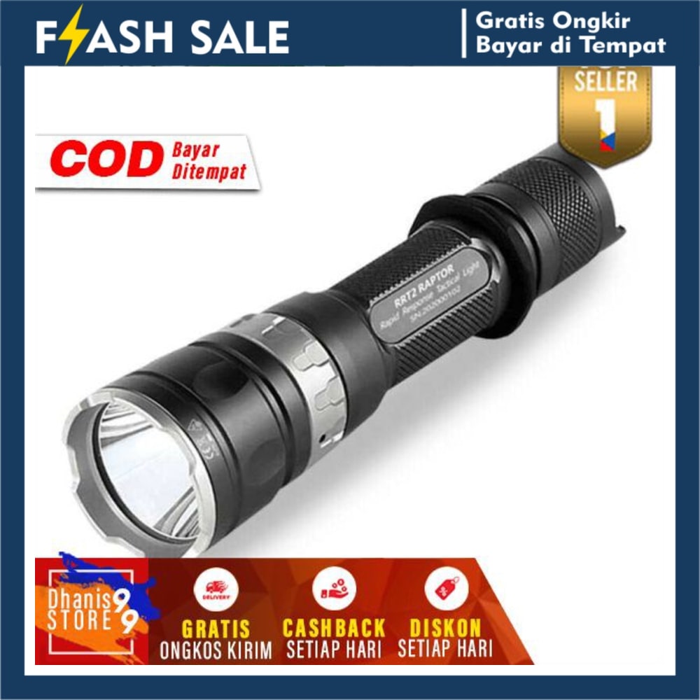 964 JETBeam RRT2 Raptor Flashlight Senter LED Luminus Lumens Pencahayaan Berburu Aktivitas Outdoor