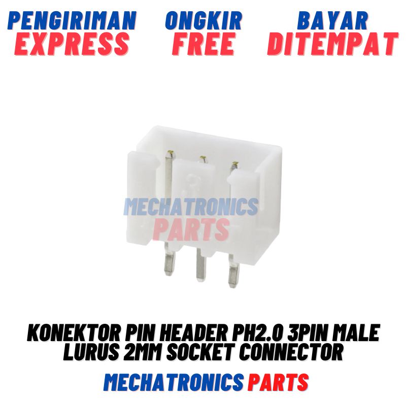 Konektor Pin Header PH2.0 3Pin Male Lurus 3P PH 2.0mm 2mm Soket Socket Connector