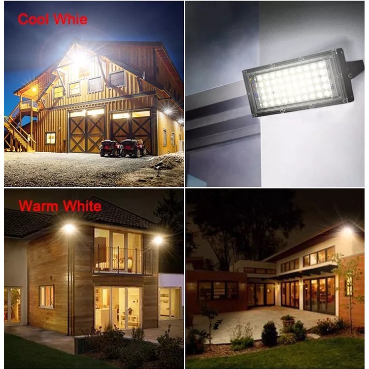 Lampu tembak LED sorot tembak floodlight slim SMD 50w 50 w 50watt 50 watt lampu LED sorot tembak lampu LED dekorasi hias panggung putih kuning warm white RGB super terang jarak jauh lapangan pameran toko reklame taman jalan outdoor parkiran anti air hujan