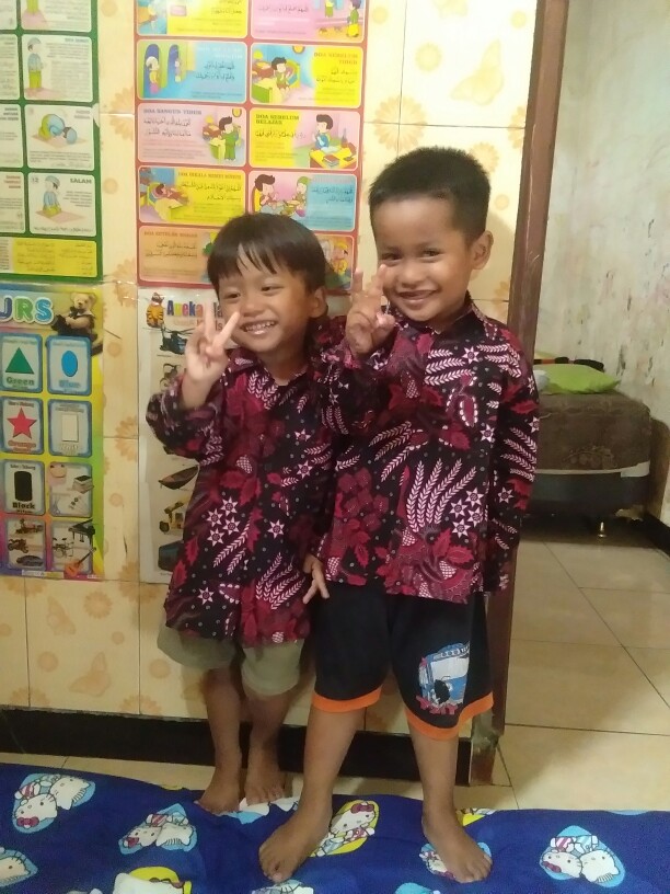 Kemeja Batik Anak Panjang Motif Manggar Usia 0-7 Tahun
