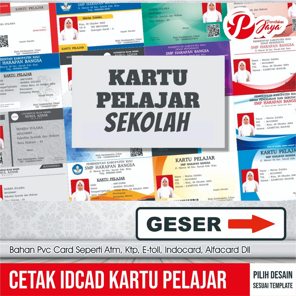 

CETAK PVC KARTU PELAJAR FREE DESAIN