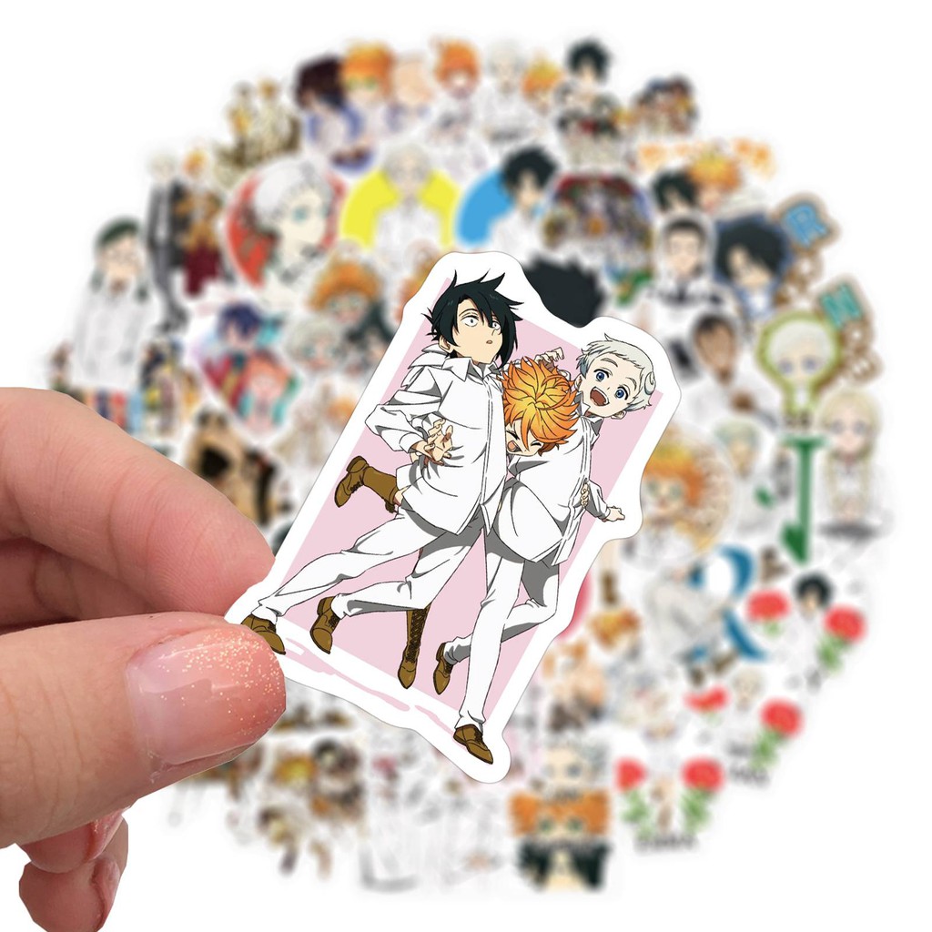 50 Pcsset Stiker Pvc Anti Air Motif Kartun The Promised Neverland Untuk Dekorasi