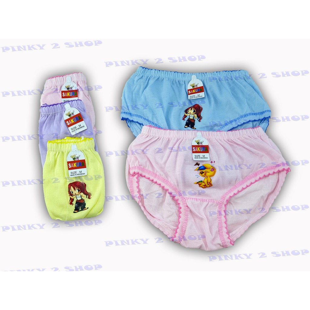 CELANA DALAM ANAK PEREMPUAN MODEL KARET SERUT UKURAN LENGKAP S,M,L,XL