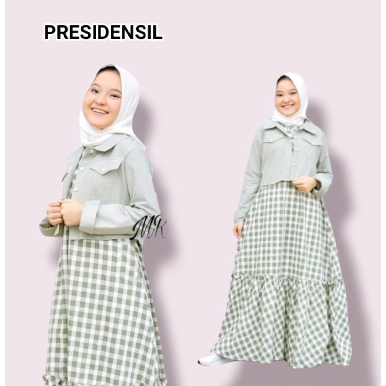 Baju Anak Perempuan Terbaru Busana Muslim Kids Lebaran Trend Fashion Cantik Presidensil Dress Set An