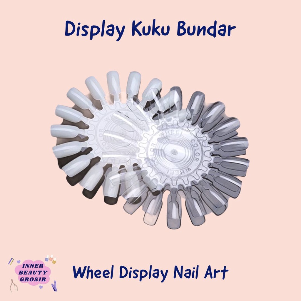 Display Kuku Bundar / Wheel Display Kuku / Nail Display Color Wheel / Display Wana Kuku Kutek Round