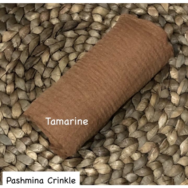 pashmina kusut polos / hijab pashmina crinkle premium-tamarine