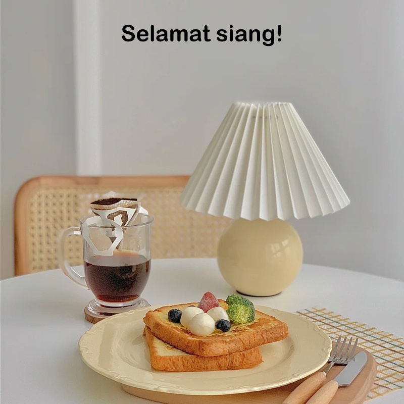 Lampu Meja Lampu Malam Retro Pleated Lampu Vintage Nordic style keramik gaīa lamp bedside Table Lamp Dekorasi