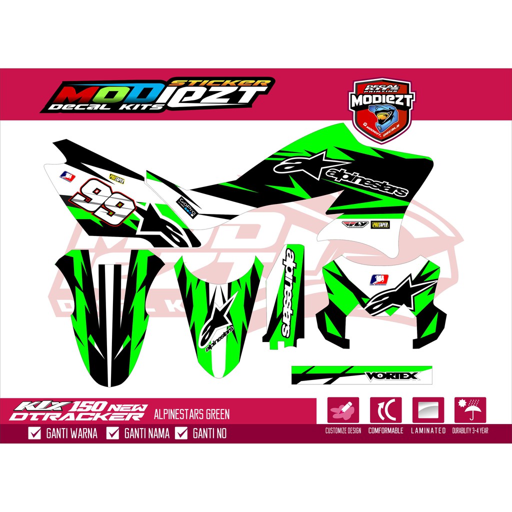 Stiker Decal Striping Cutting Klx 150 Bf Free Stiker Shopee