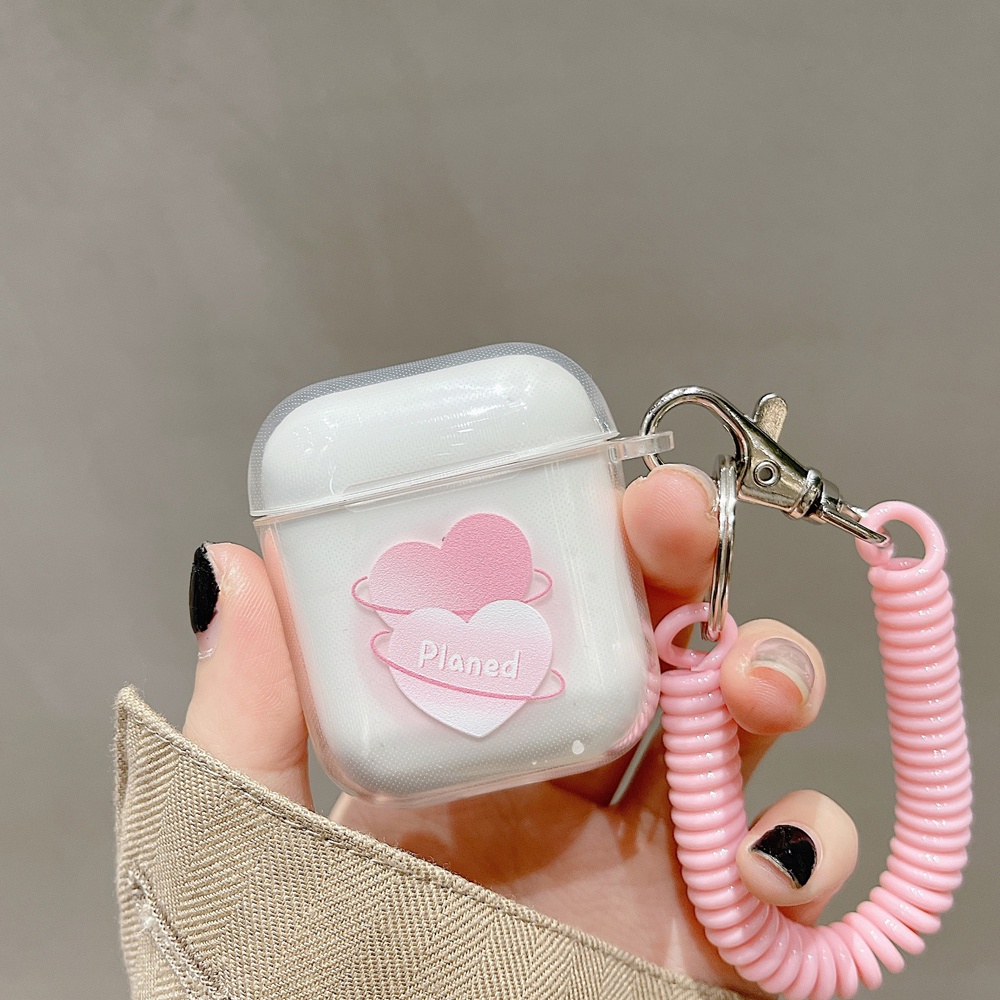 Casing Lucu Transparan Kompatibel Untuk Airpods1 2 3 3rd Case Kompatibel Untuk AirPods Pro Case Dengan Gantungan Kunci Lanyard Headphone Earphone Aksesoris