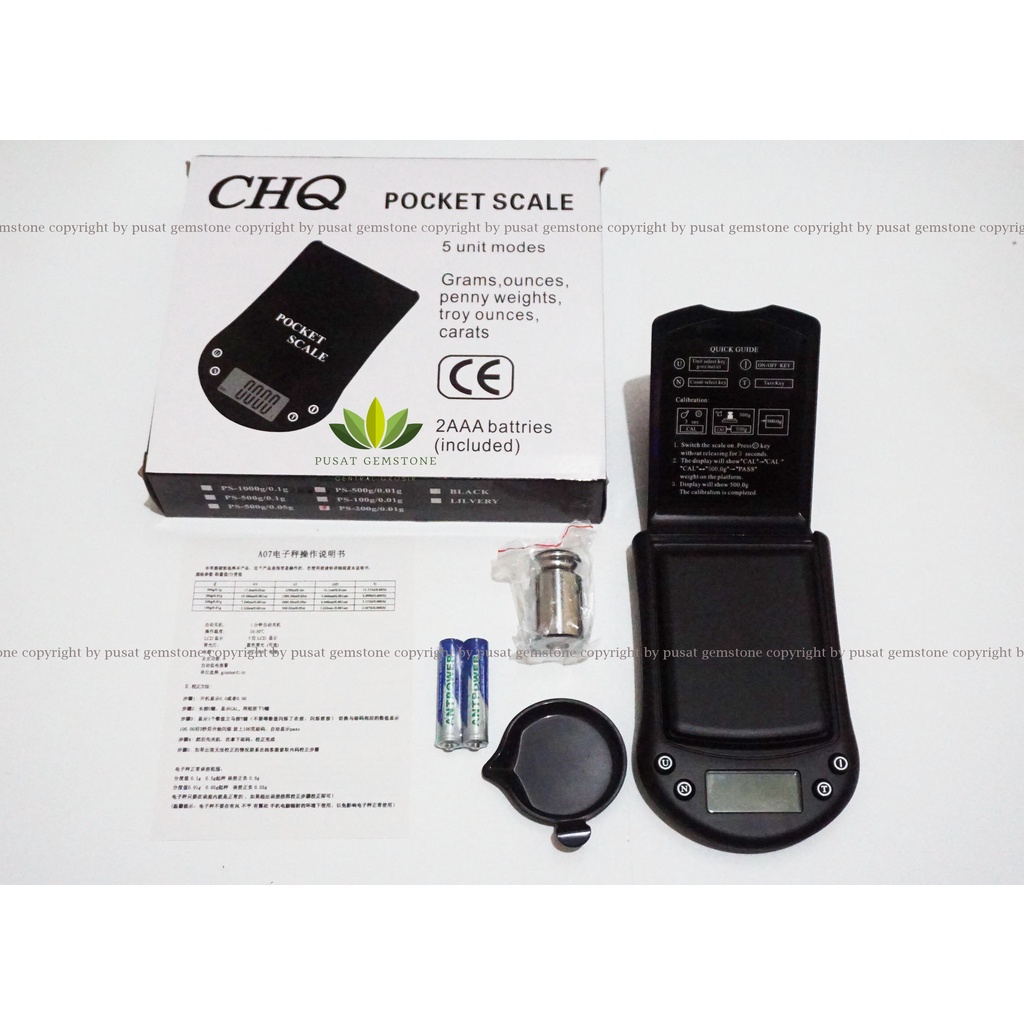 CHQ Pocket Scale 0,01 Timbangan Emas Batu Digital